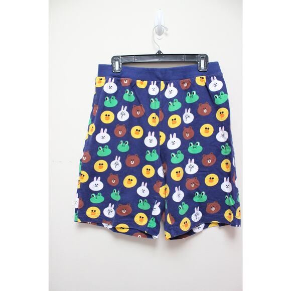 Line Friends Blue Character Brown Coney Frog Cotton Shorts Size Large - Picture 1 of 4